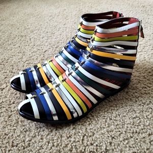 Missoni Multicolor Strappy Leather Flat Sandal
